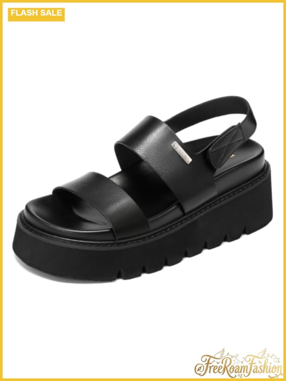 Women's Chunky Platform Sandals with Back Strap & Arch Support